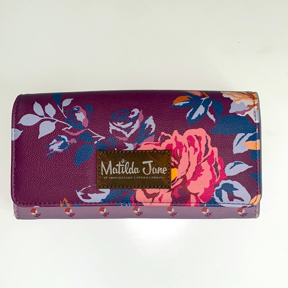 Matilda Jane Plum Perfect Floral Wallet Billfold in Excellent Condition